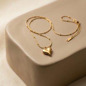 Gold Heart Pendant Necklace