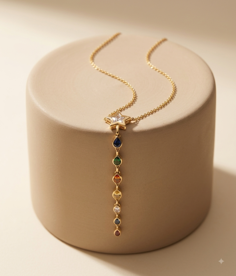 Star Multicolor Gemstone Pendant Necklace