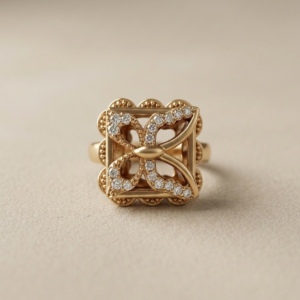 Ornate Gold Butterfly Ring